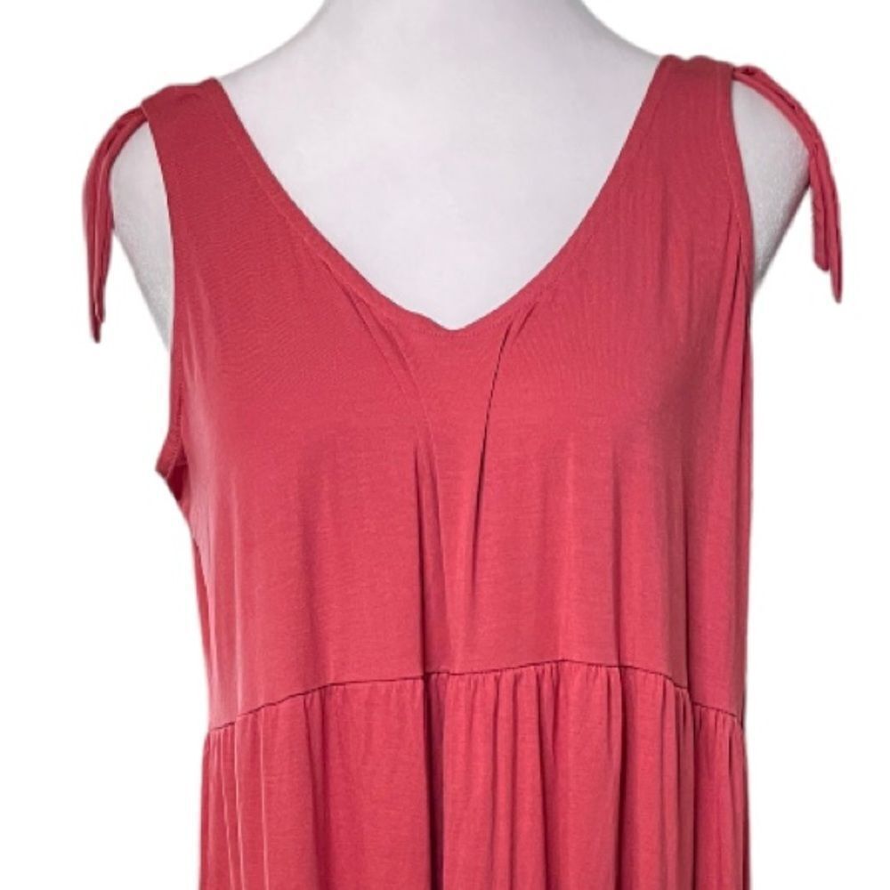DEEP PINK GATHERED SLEEVELESS DRESS, XL
